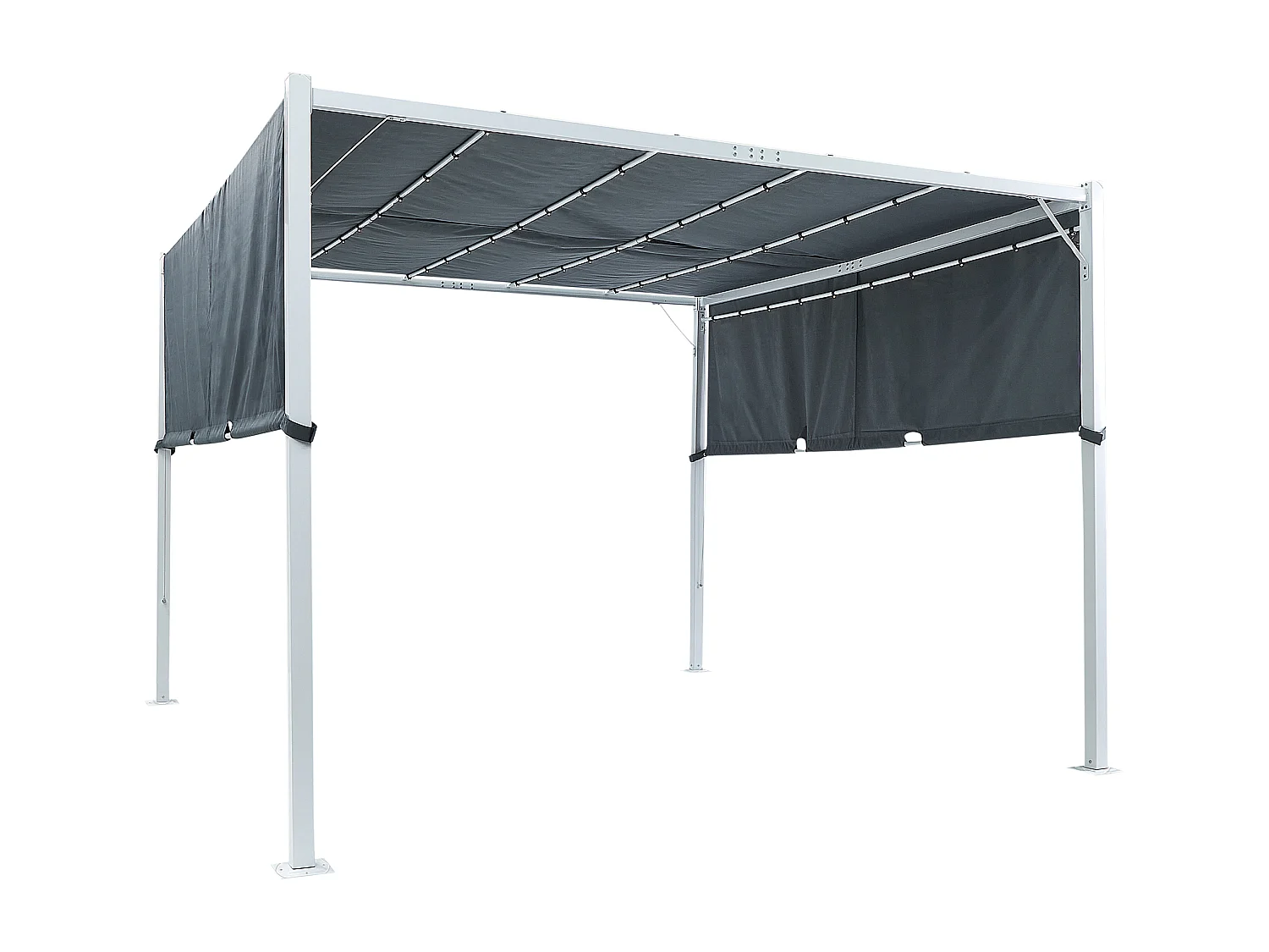 Tonnelle de jardin LED PARGA Métal 310 cm 310 cm Gris