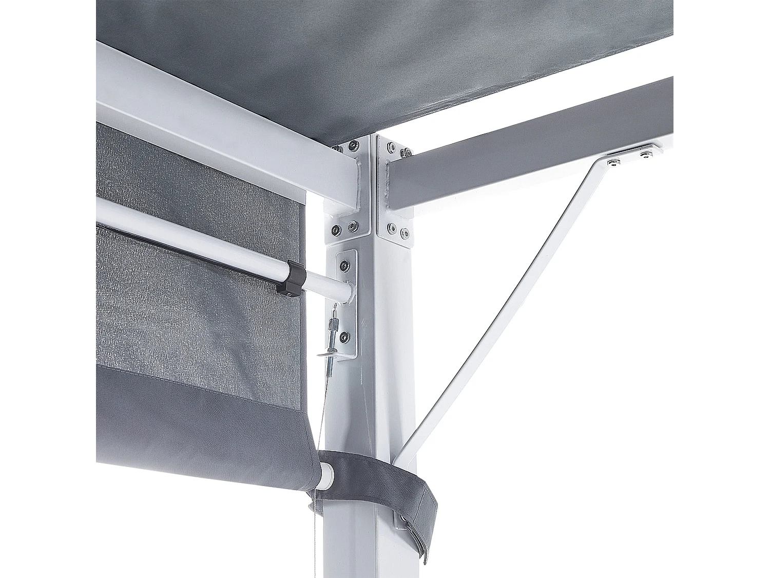 Pergola mit LED-Beleuchtung Stahl grau 310 x 310 cm PARGA