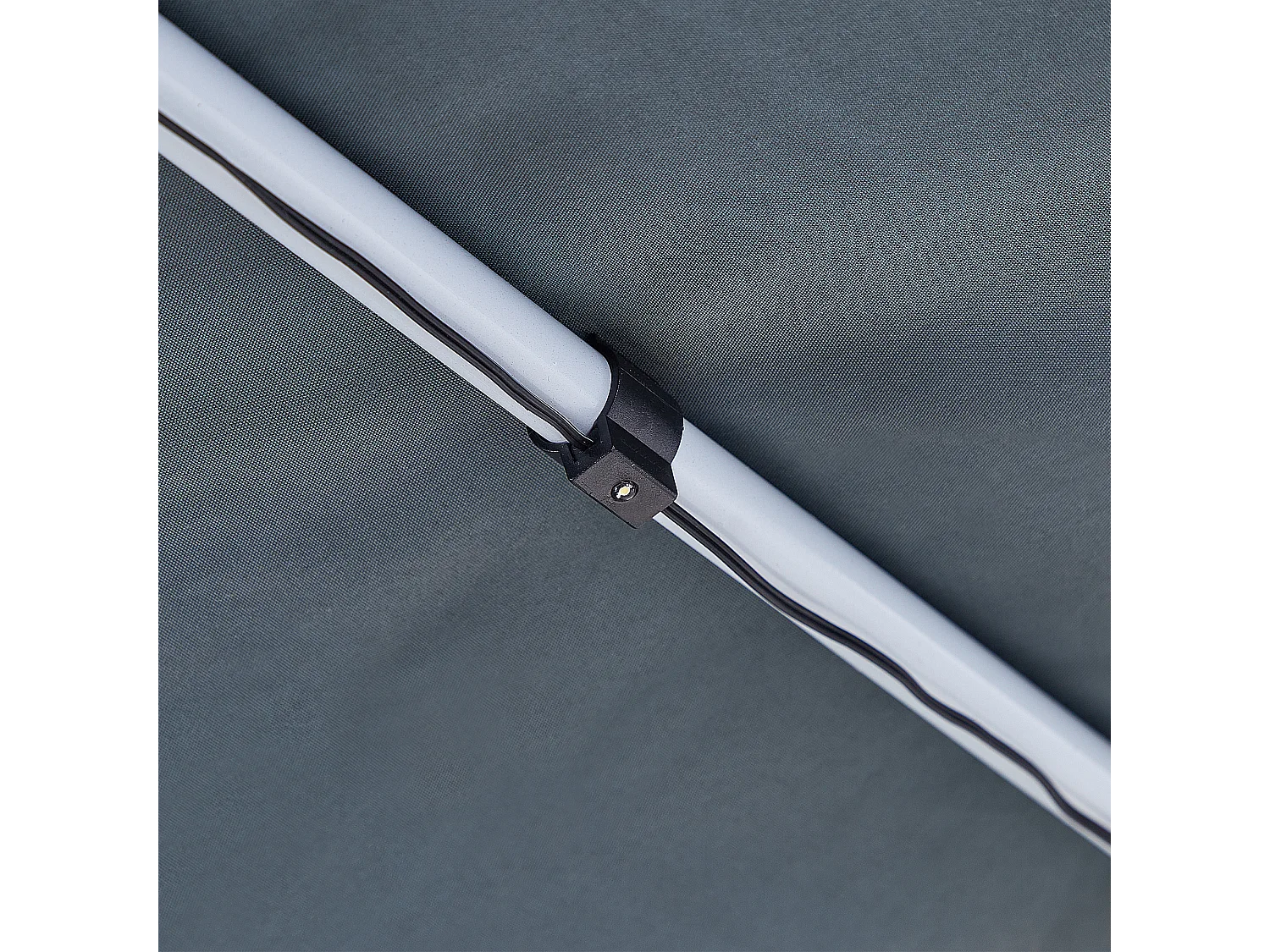 Pergola mit LED-Beleuchtung Stahl grau 310 x 310 cm PARGA