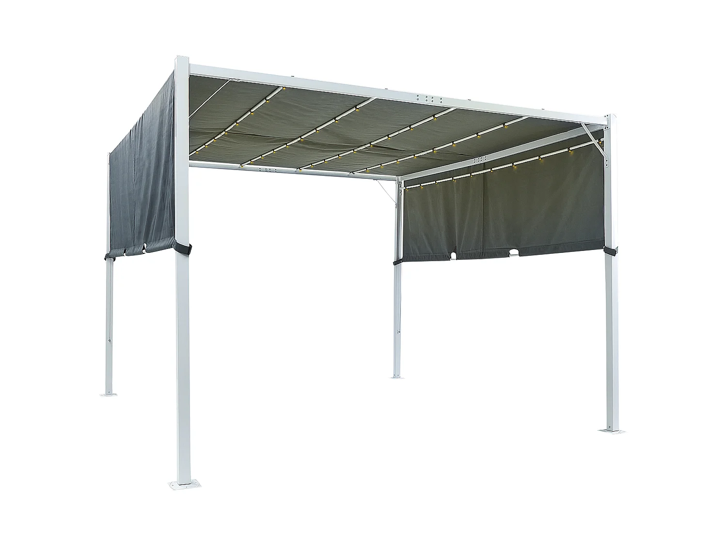 Gazebo LED PARGA Metal 310 cm 310 cm Grey