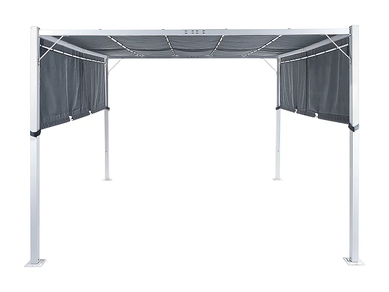 Tonnelle de jardin LED PARGA Métal 310 cm 310 cm Gris