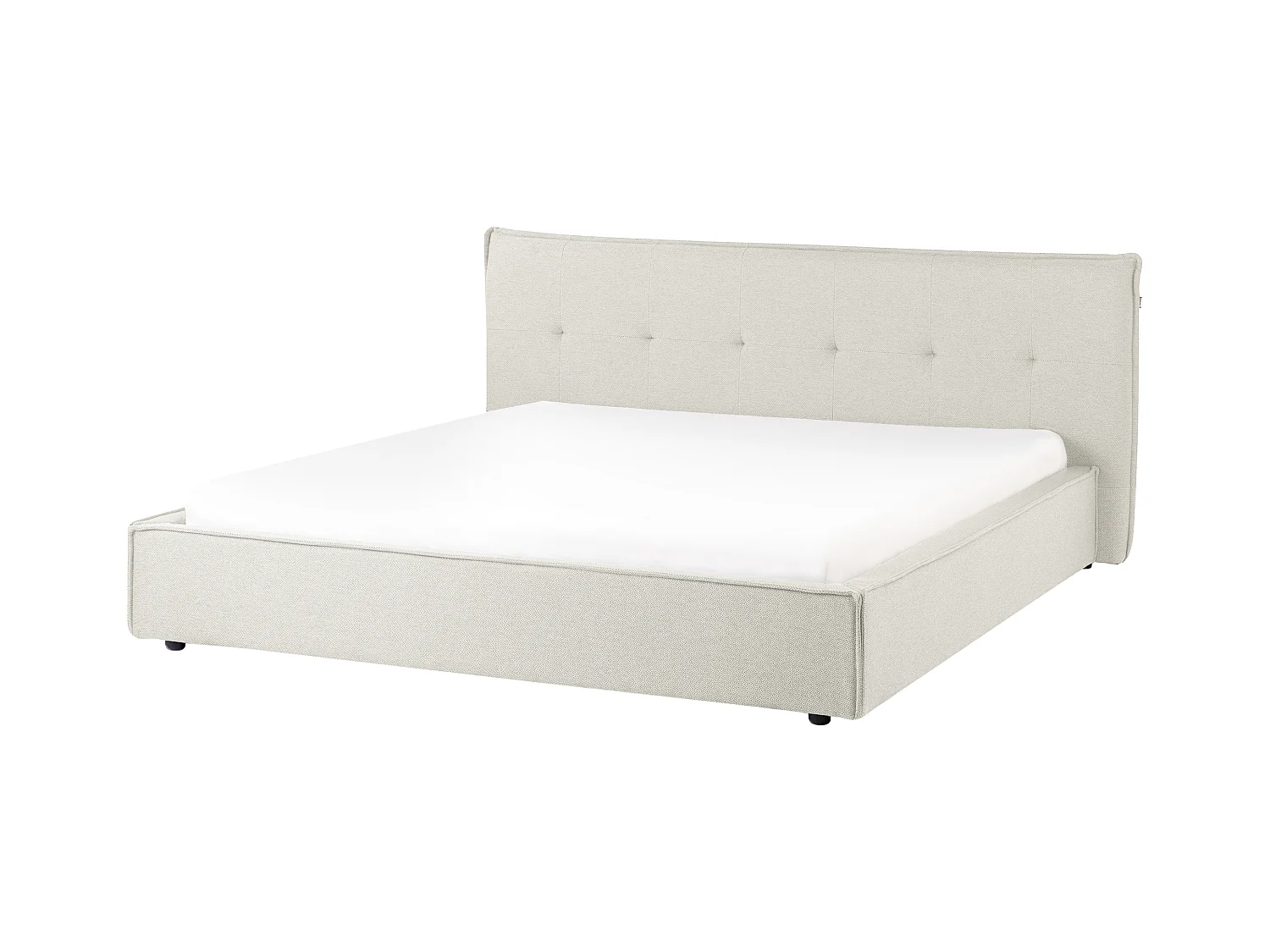 Lit avec sommier Lin synthétique LESTRE 180 x 200 cm Blanc cassé