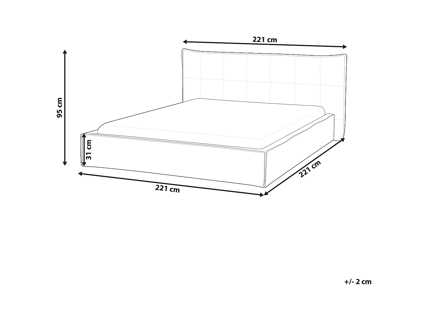 Lit avec sommier Lin synthétique LESTRE 180 x 200 cm Blanc cassé