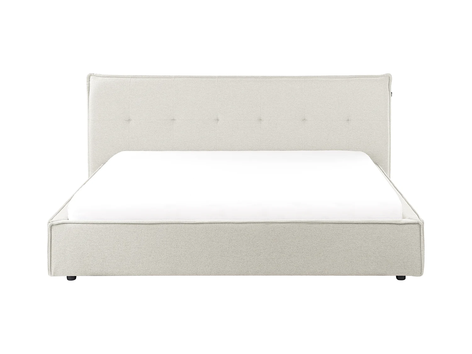 Lit avec sommier Lin synthétique LESTRE 180 x 200 cm Blanc cassé