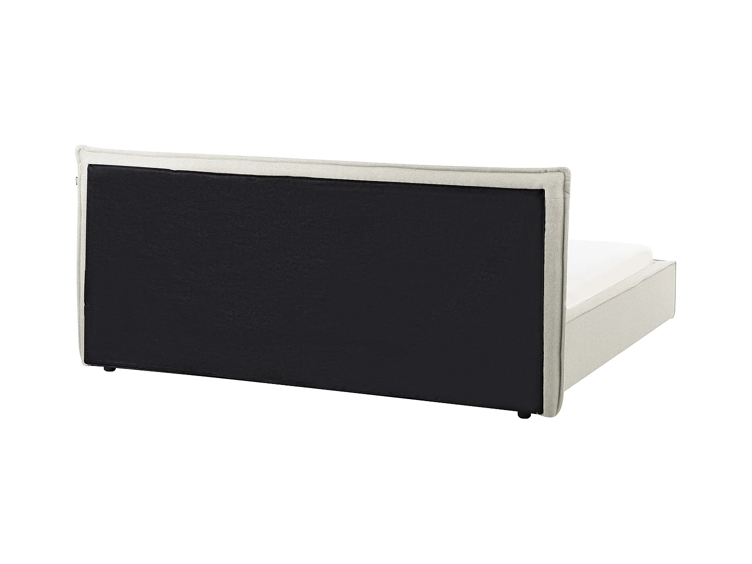 Lit avec sommier Lin synthétique LESTRE 180 x 200 cm Blanc cassé