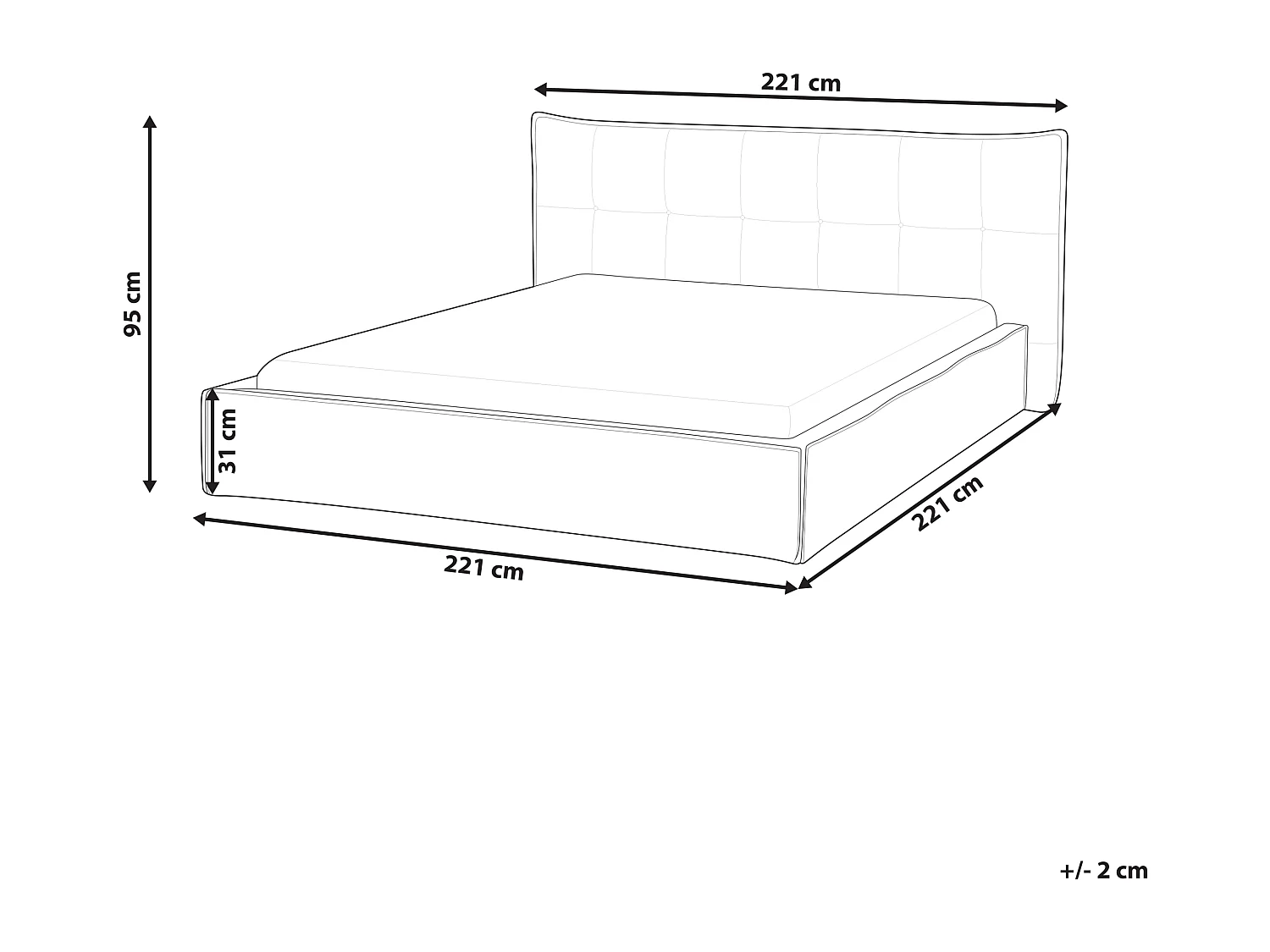 Letto Lino sintetico LESTRE 180 x 200 cm Bianco sporco
