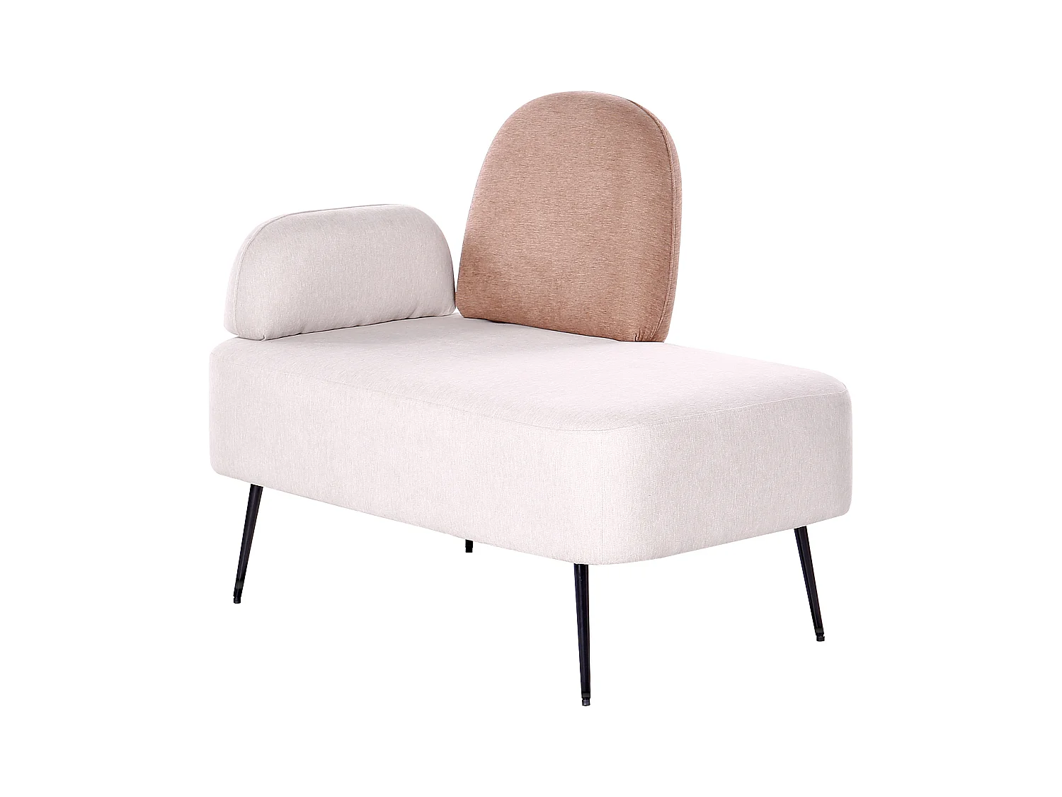 Chaise longue côté droite ARCEY Tissu Marron