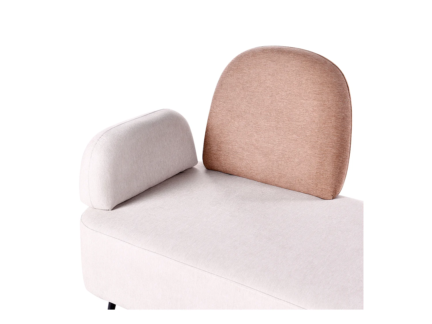 Chaise longue côté droite ARCEY Tissu Marron