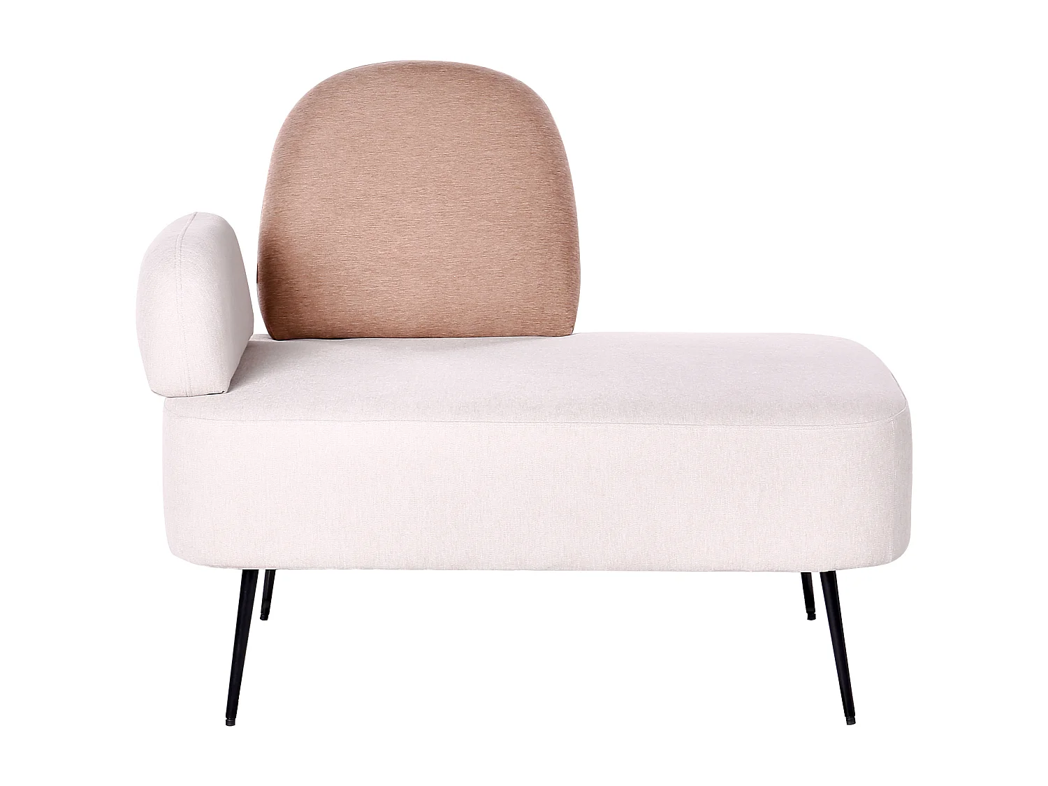 Chaise longue côté gauche ARCEY Tissu Marron