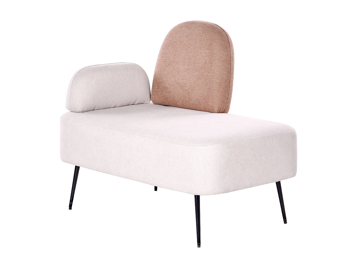 Chaise longue côté gauche ARCEY Tissu Marron