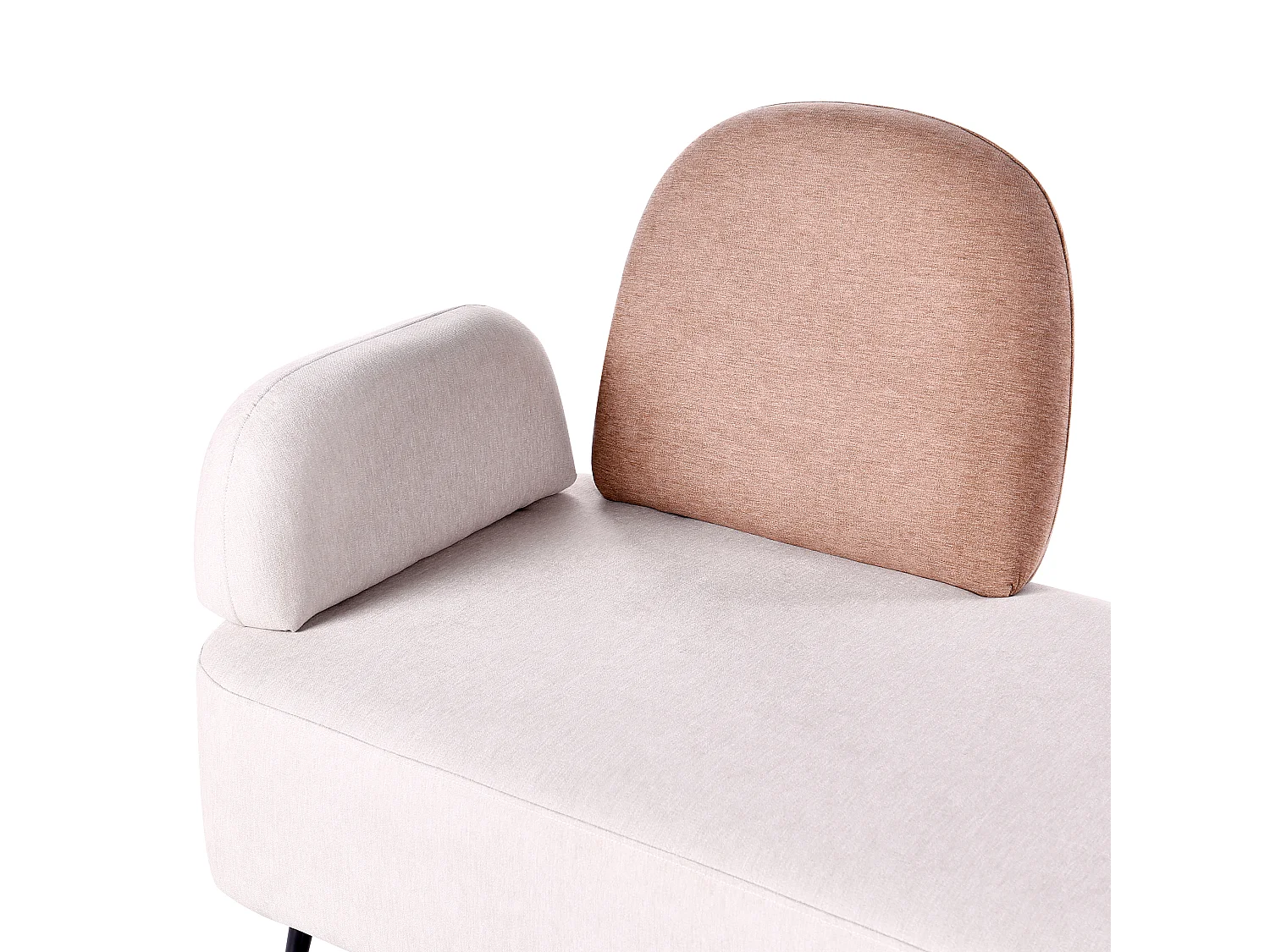 Chaise longue côté gauche ARCEY Tissu Marron