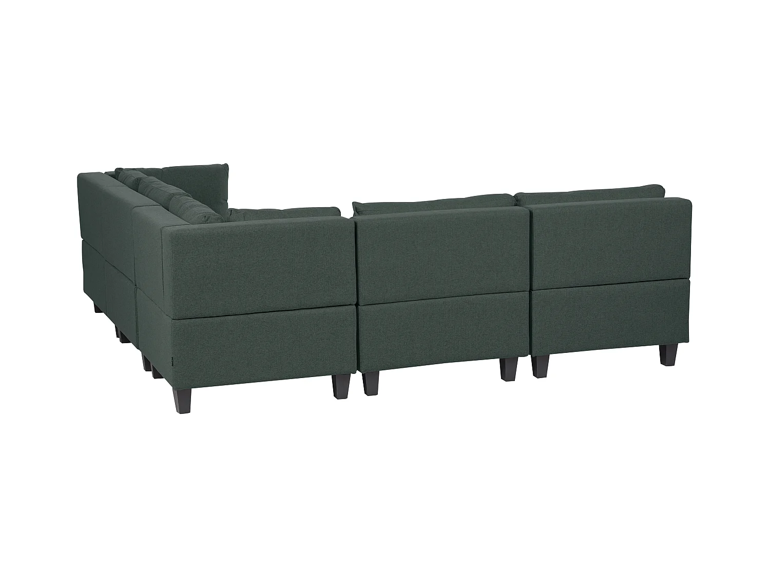 Canapé d'angle modulable 5 places UNSTAD Tissu Vert foncé avec ottoman Côté droite