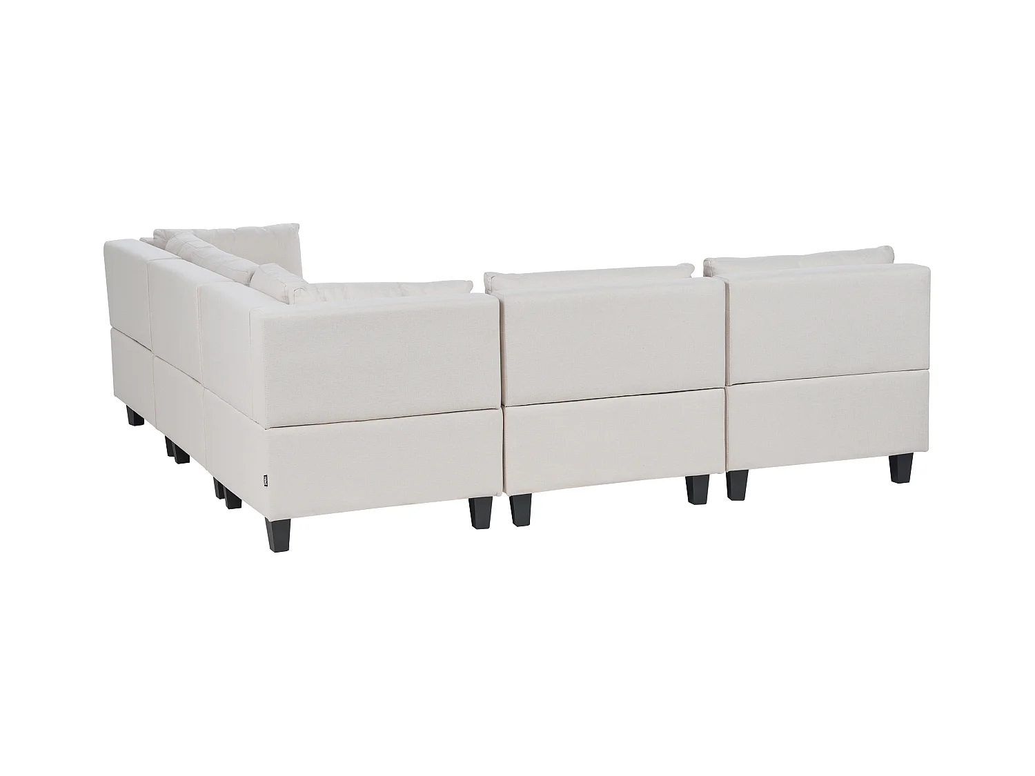 Canapé d'Angle Moderne Modulaire 5 Places Côté droite Pieds Noirs et Tissu Rembourré Beige Clair Unstad