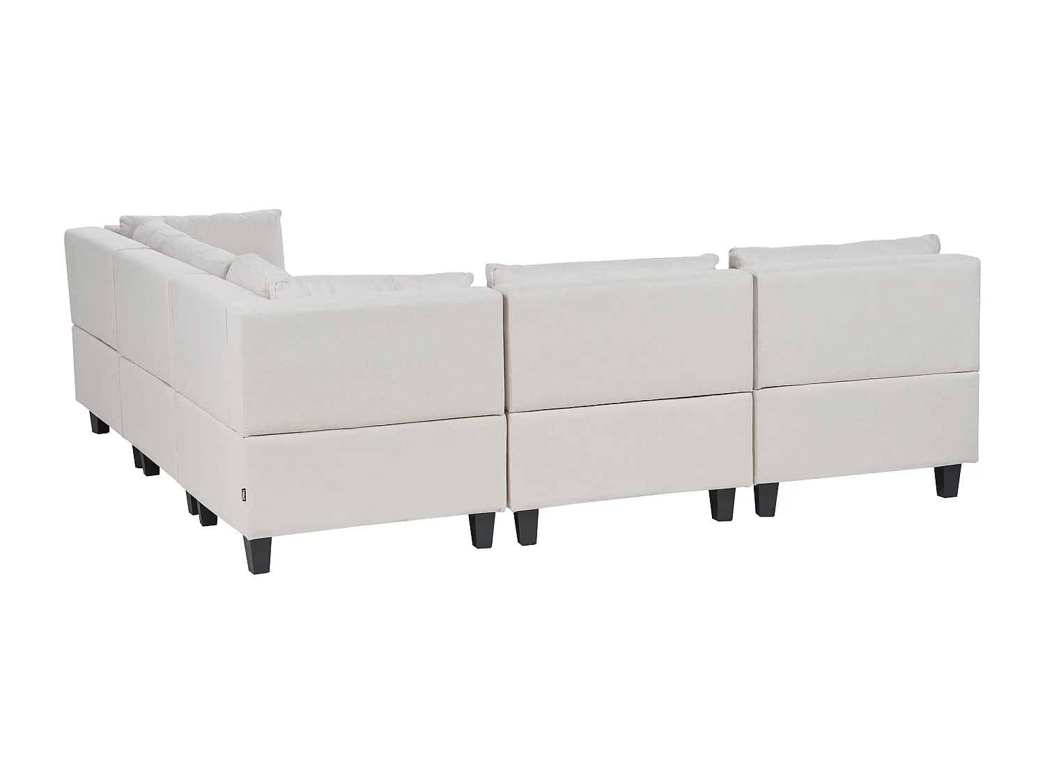 5-Sitzer Modul Ecksofa Stoff beige linksseitig dicke Kissen modern Unstad
