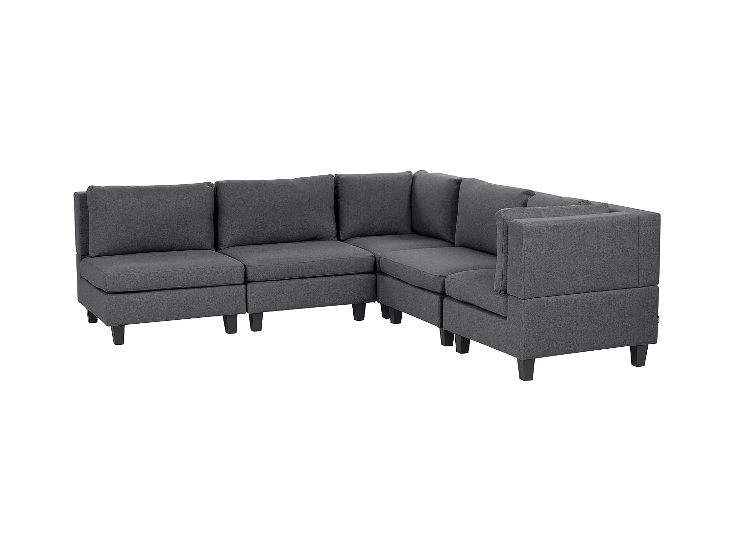 Modul Ecksofa UNSTAD Stoff Dunkelgrau 5-Sitzer linksseitig