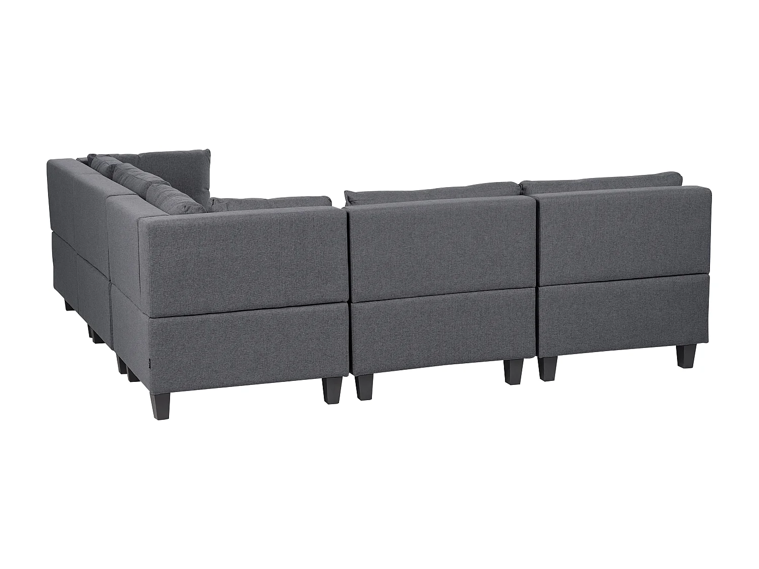 Canapé d'Angle Moderne Modulaire 5 Places Côté droite Pieds Noirs et Tissu Rembourré Gris Foncé Unstad