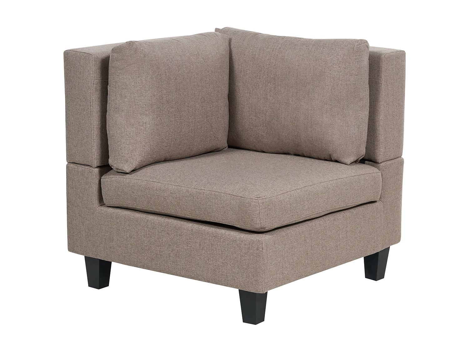 Canapé d'angle modulable UNSTAD Tissu Marron avec ottoman 5 places Côté droit