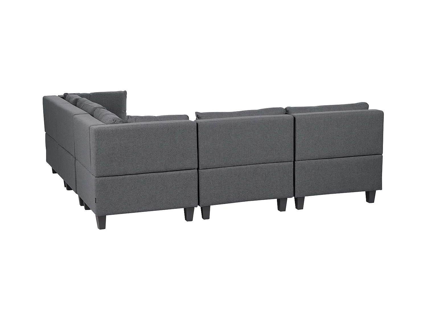 Canapé d'angle modulable 5 places UNSTAD Tissu Gris foncé avec ottoman Côté droite