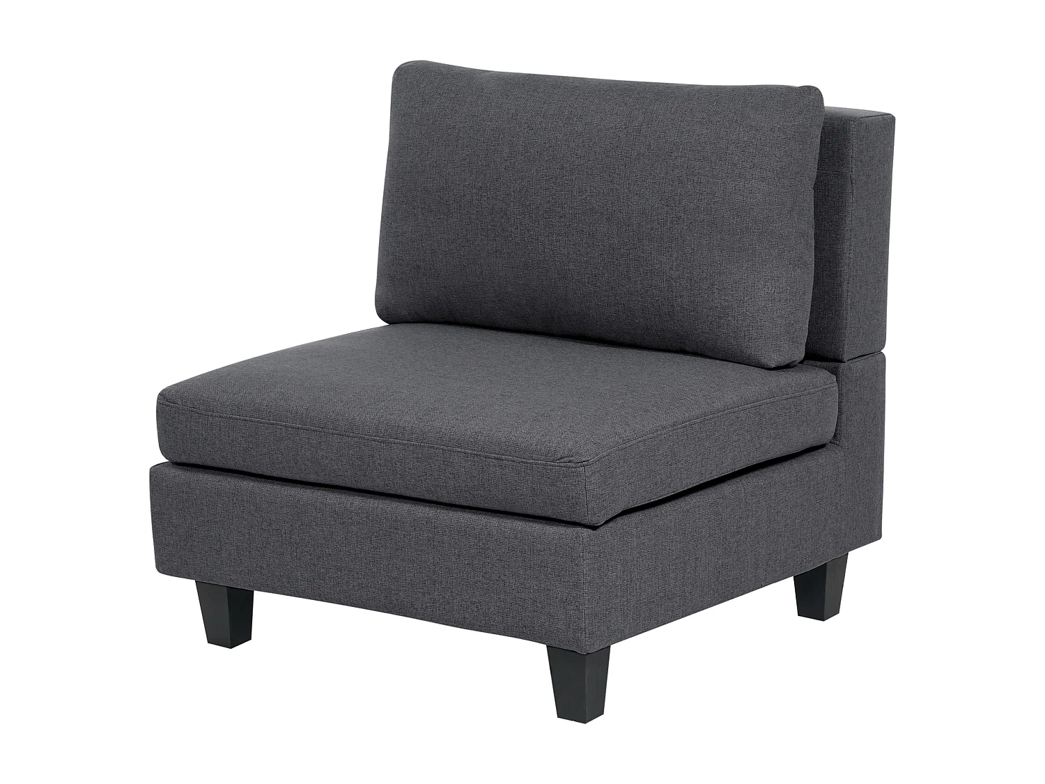 Canapé d'angle modulable 5 places UNSTAD Tissu Gris foncé avec ottoman Côté droite