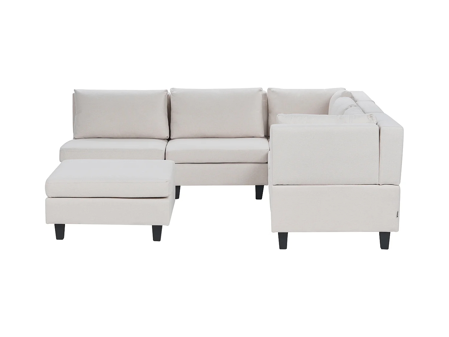 Narożnik modułowy UNSTAD Jasnobeżowy z otomaną dla 5 osób Lewostronny