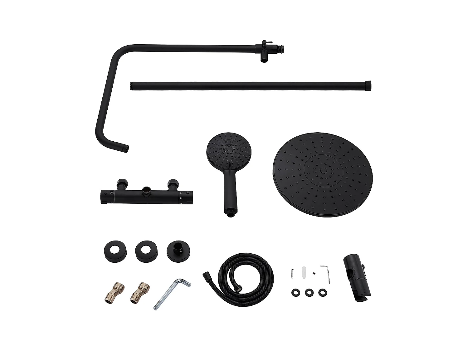 Colonne de douche thermostatique, Système de douche thermostatique 38°C, Noir