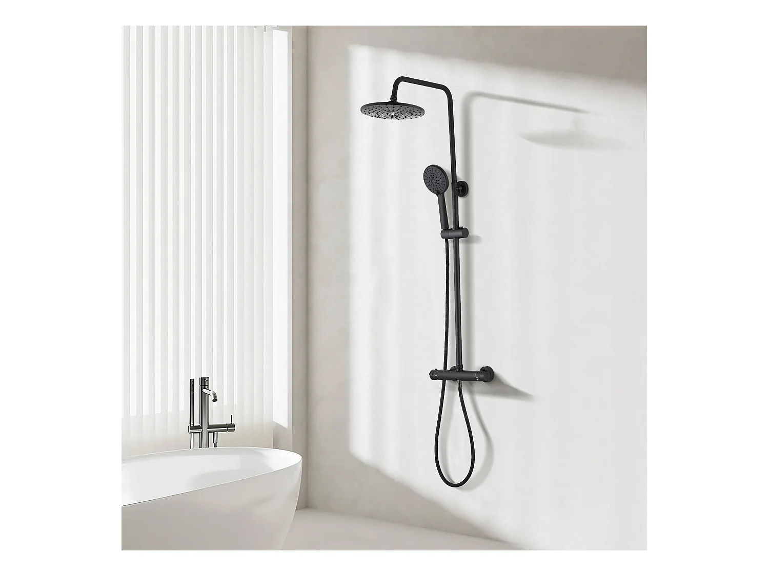 Colonne de douche thermostatique, Système de douche thermostatique 38°C, Noir