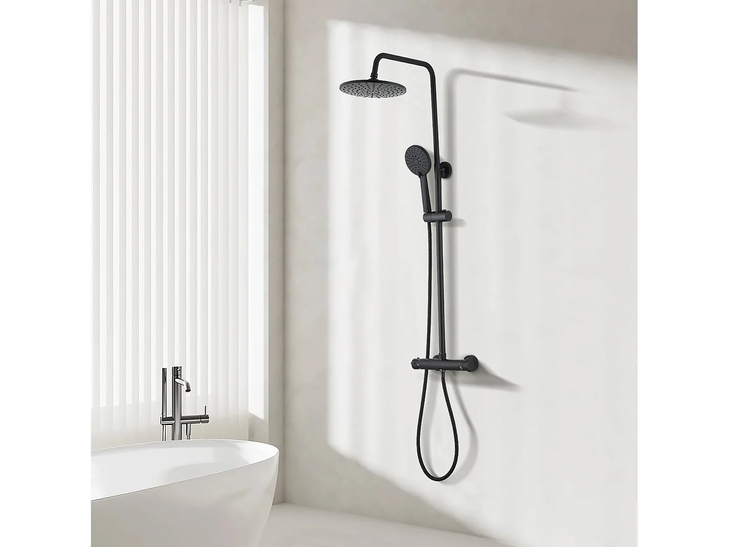 Colonne de douche thermostatique, Système de douche thermostatique 38°C, Noir