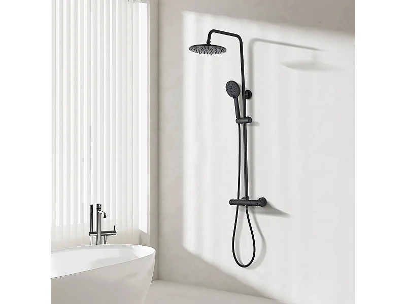Colonne de douche thermostatique, Système de douche thermostatique 38°C, Noir
