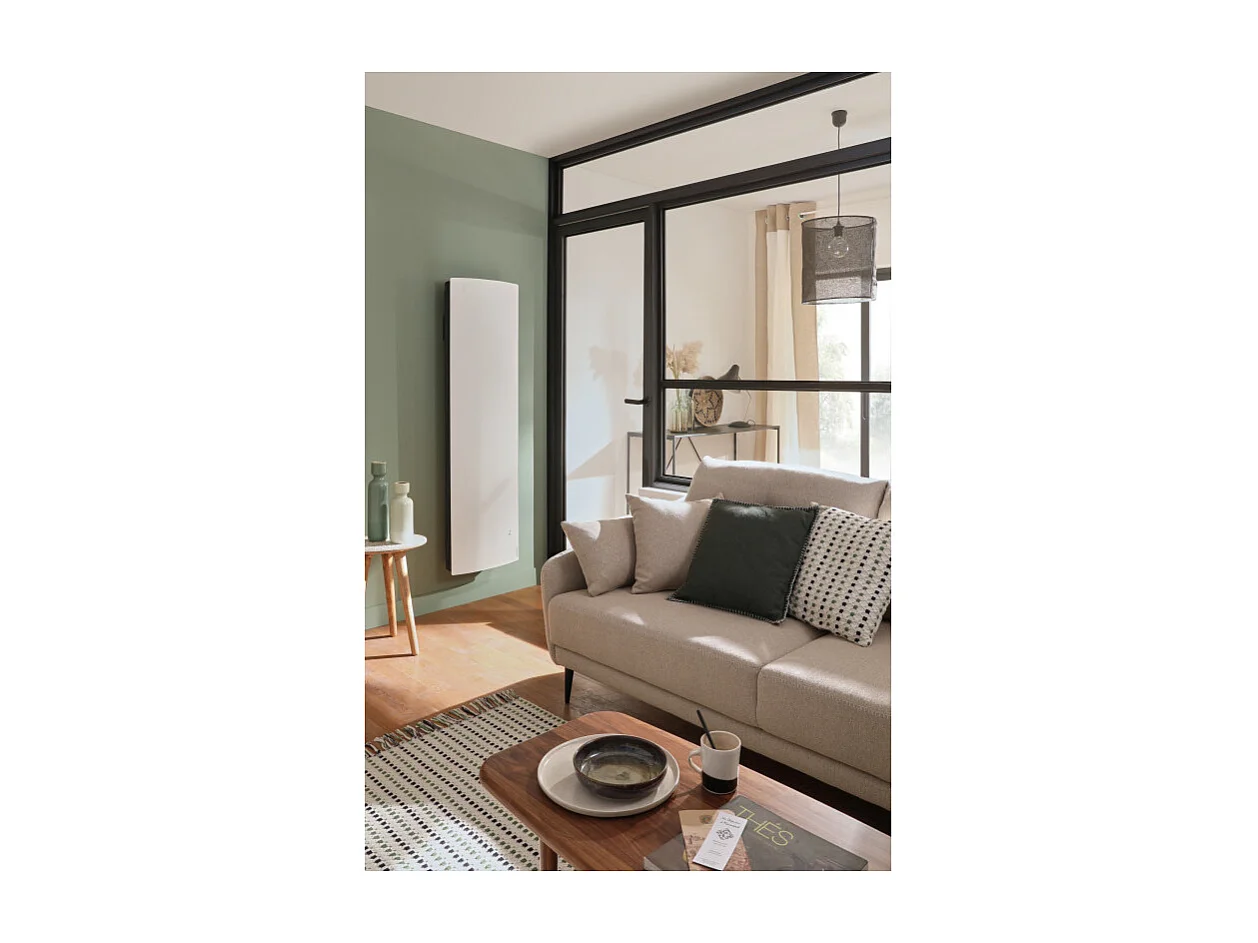 Radiateur connecté lumineux DIVALI vertical 2000W blanc carat ATLANTIC 507618