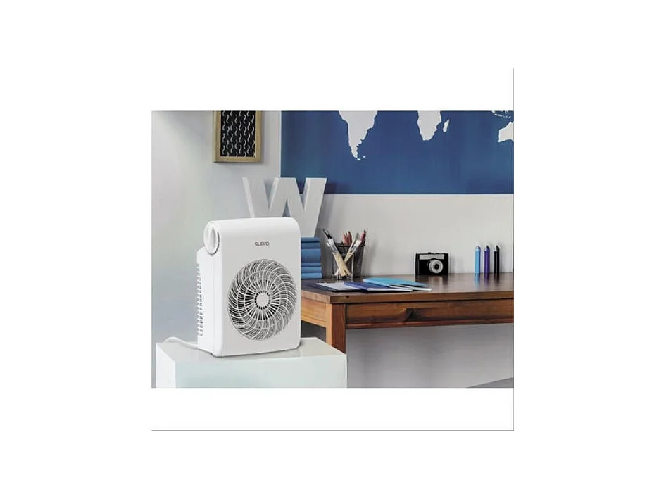 RADIATEUR SOUFFLANT MOBILE - Blanc - 2 allures - Thermostat - Ventilati SUPRA - SB20.2