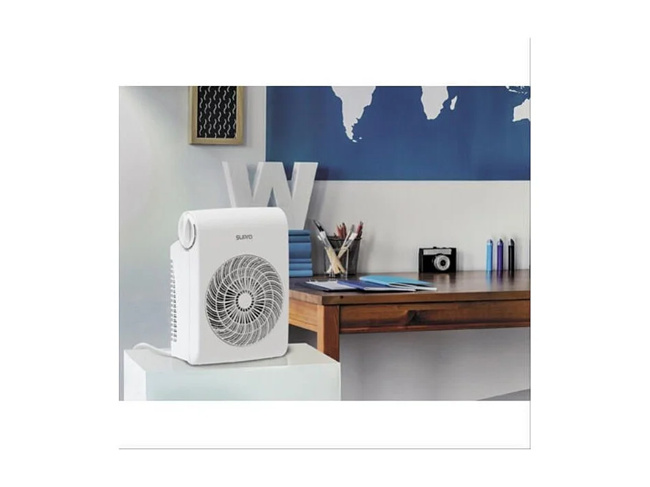 RADIATEUR SOUFFLANT MOBILE - Blanc - 2 allures - Thermostat - Ventilati SUPRA - SB20.2