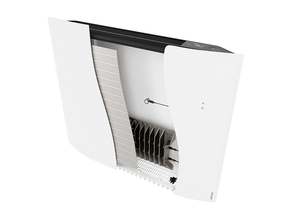 Radiateur électrique connecté lumineux DIVALI horizontal 1250W blanc carat ATLANTIC 507611