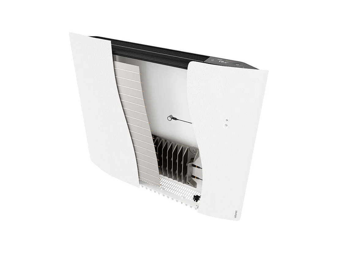 Radiateur électrique connecté lumineux DIVALI horizontal 1500W blanc carat ATLANTIC 507613