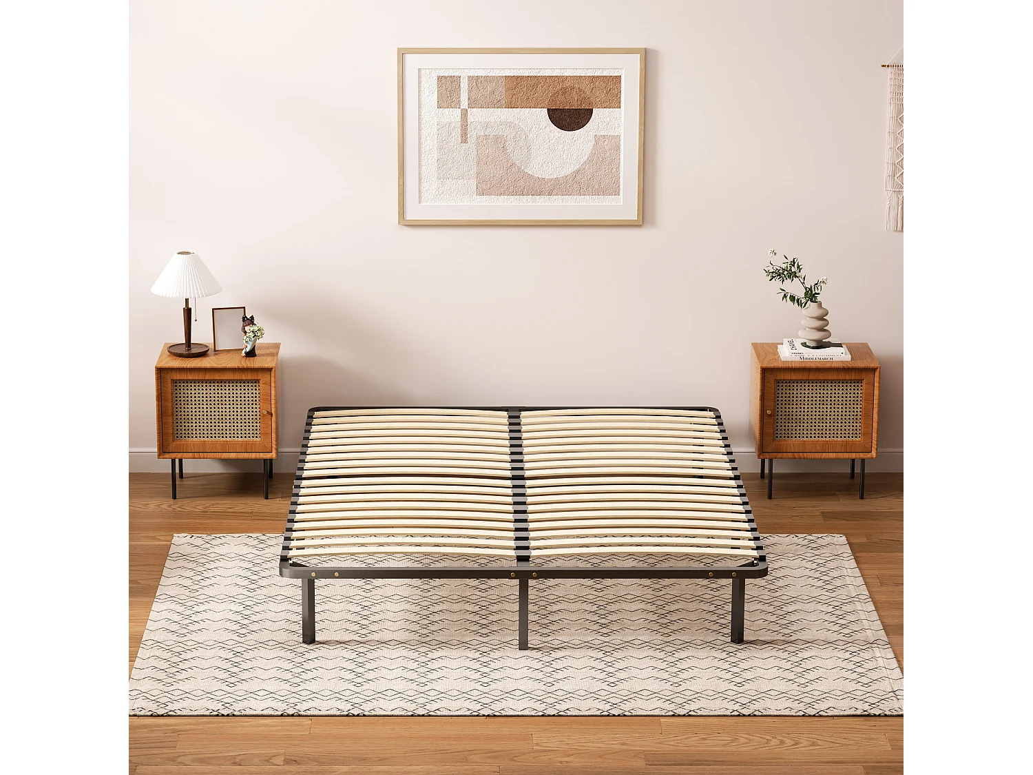 Set met binnenveringmatras + lattenbodem op poten, 160 x 200 cm, matrasdikte 20 cm