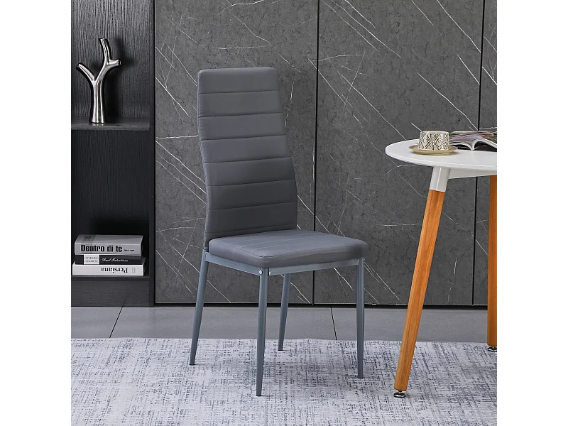 Lot de 4 chaises de salle à manger, gris, chaise de bureau