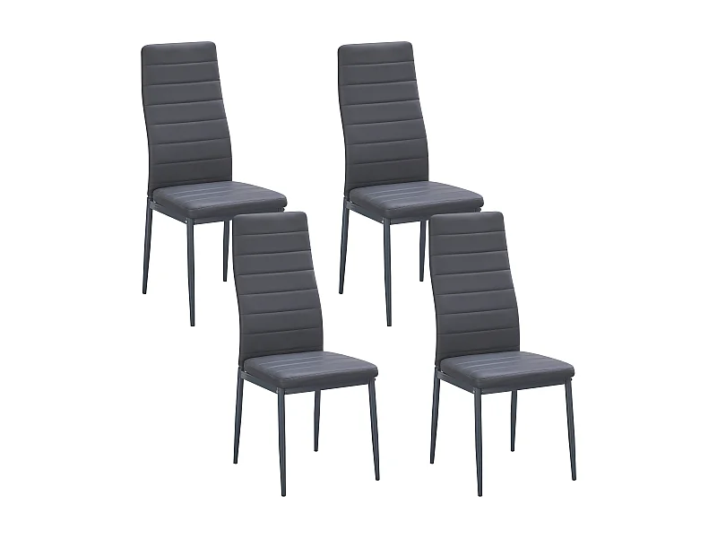 Lot de 4 chaises de salle à manger, gris, chaise de bureau