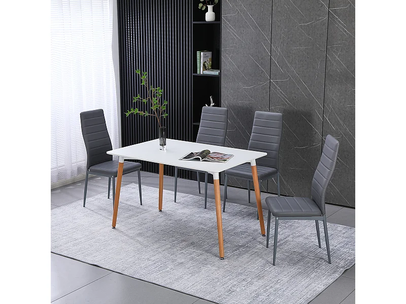 Lot de 4 chaises de salle à manger, gris, chaise de bureau