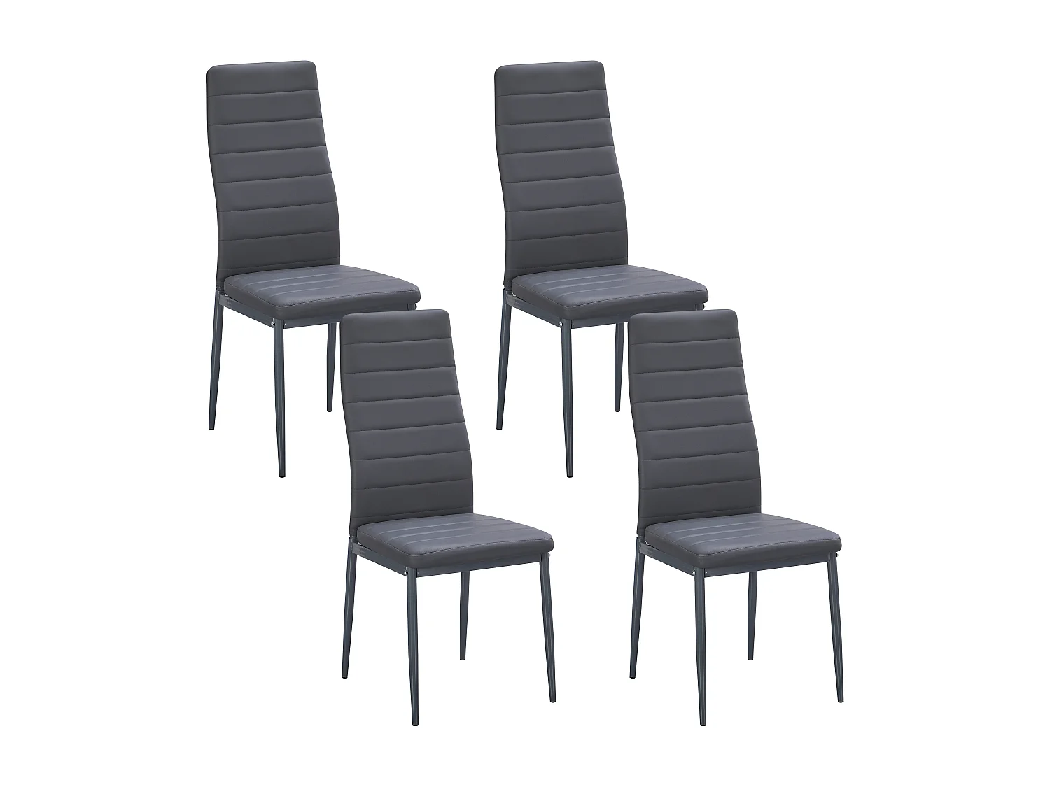 Lot de 4 chaises de salle à manger, gris, chaise de bureau