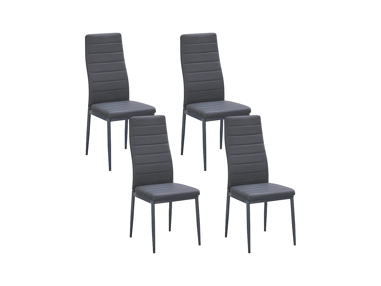 Lot de 4 chaises de salle à manger, gris, chaise de bureau