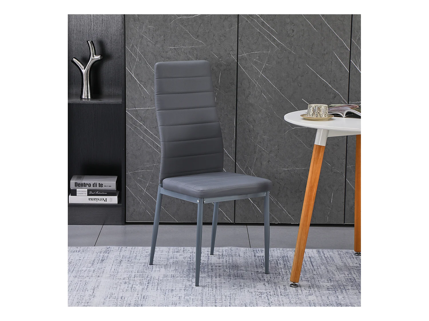 Lot de 6 chaises de salle à manger, gris, chaise de bureau