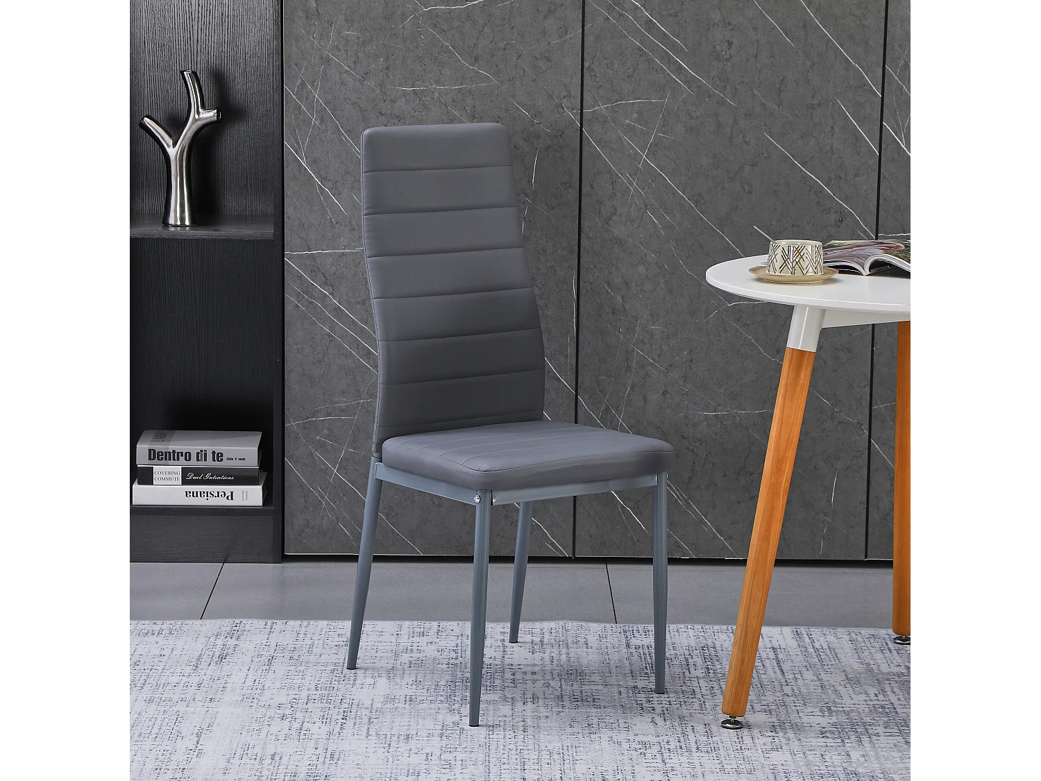 Lot de 6 chaises de salle à manger, gris, chaise de bureau