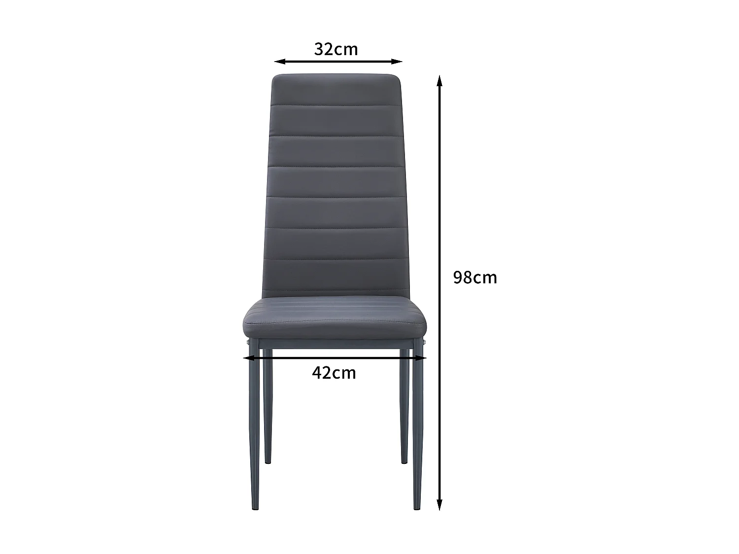 Lot de 6 chaises de salle à manger, gris, chaise de bureau