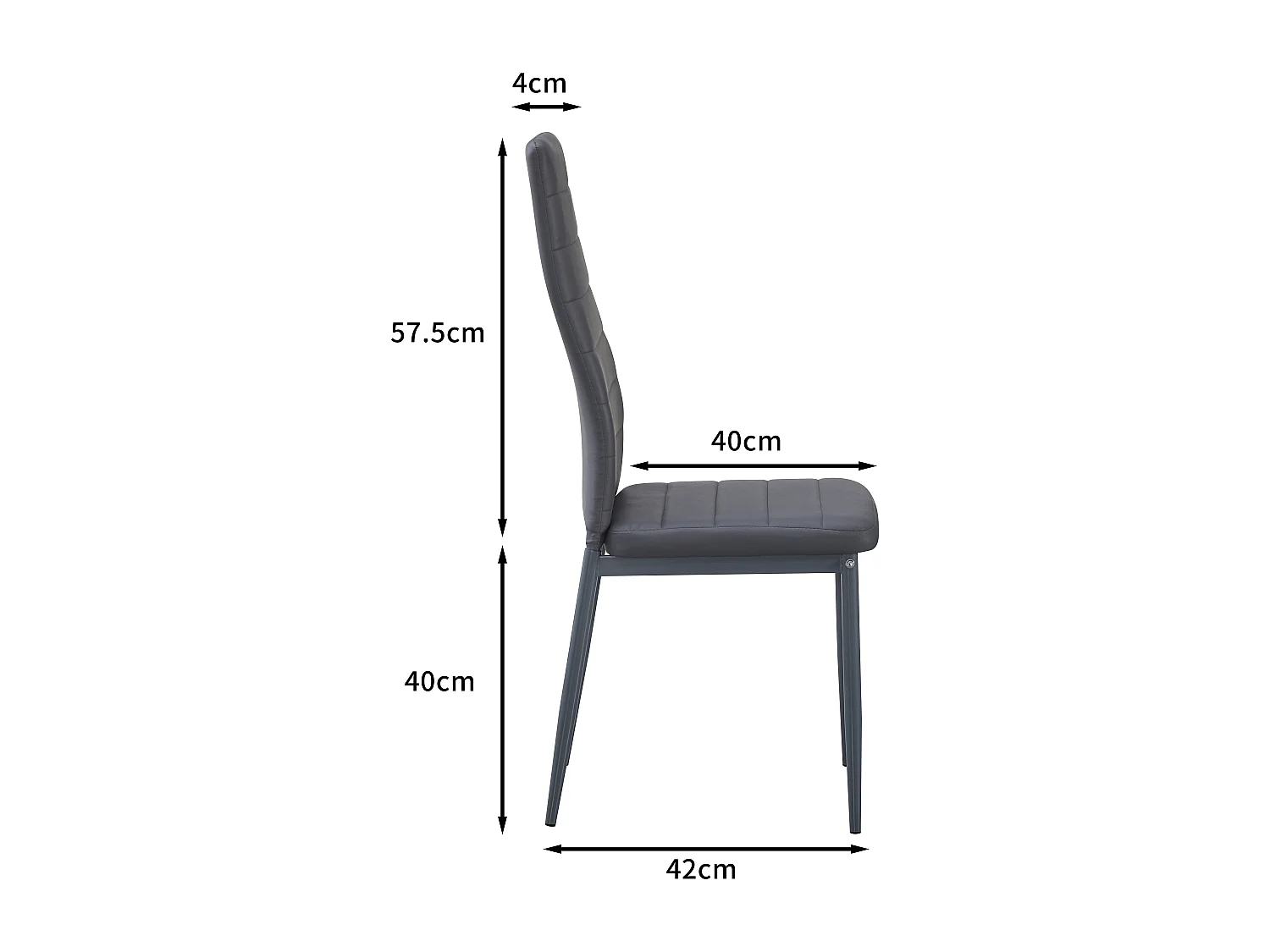 Lot de 6 chaises de salle à manger, gris, chaise de bureau