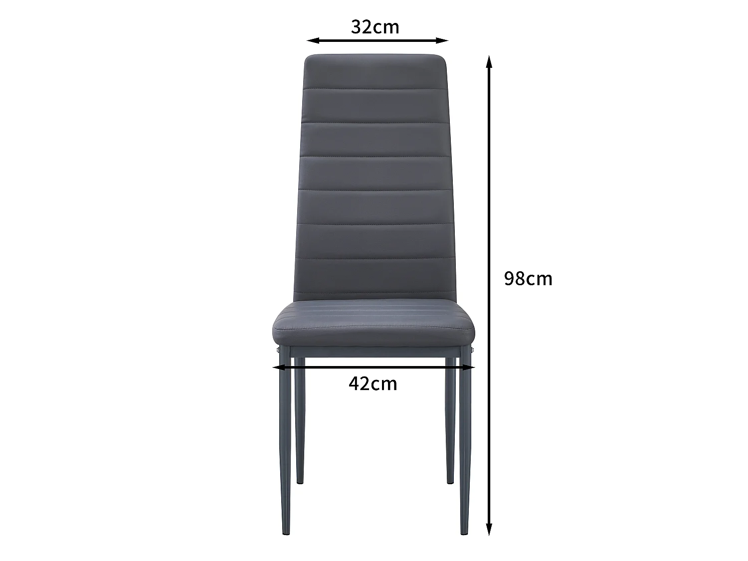Lot de 6 chaises de salle à manger, gris, chaise de bureau