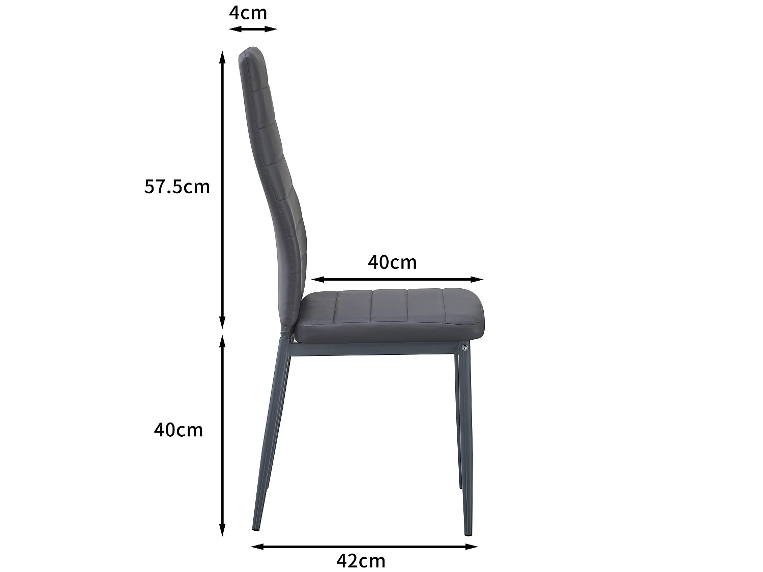 Lot de 6 chaises de salle à manger, gris, chaise de bureau