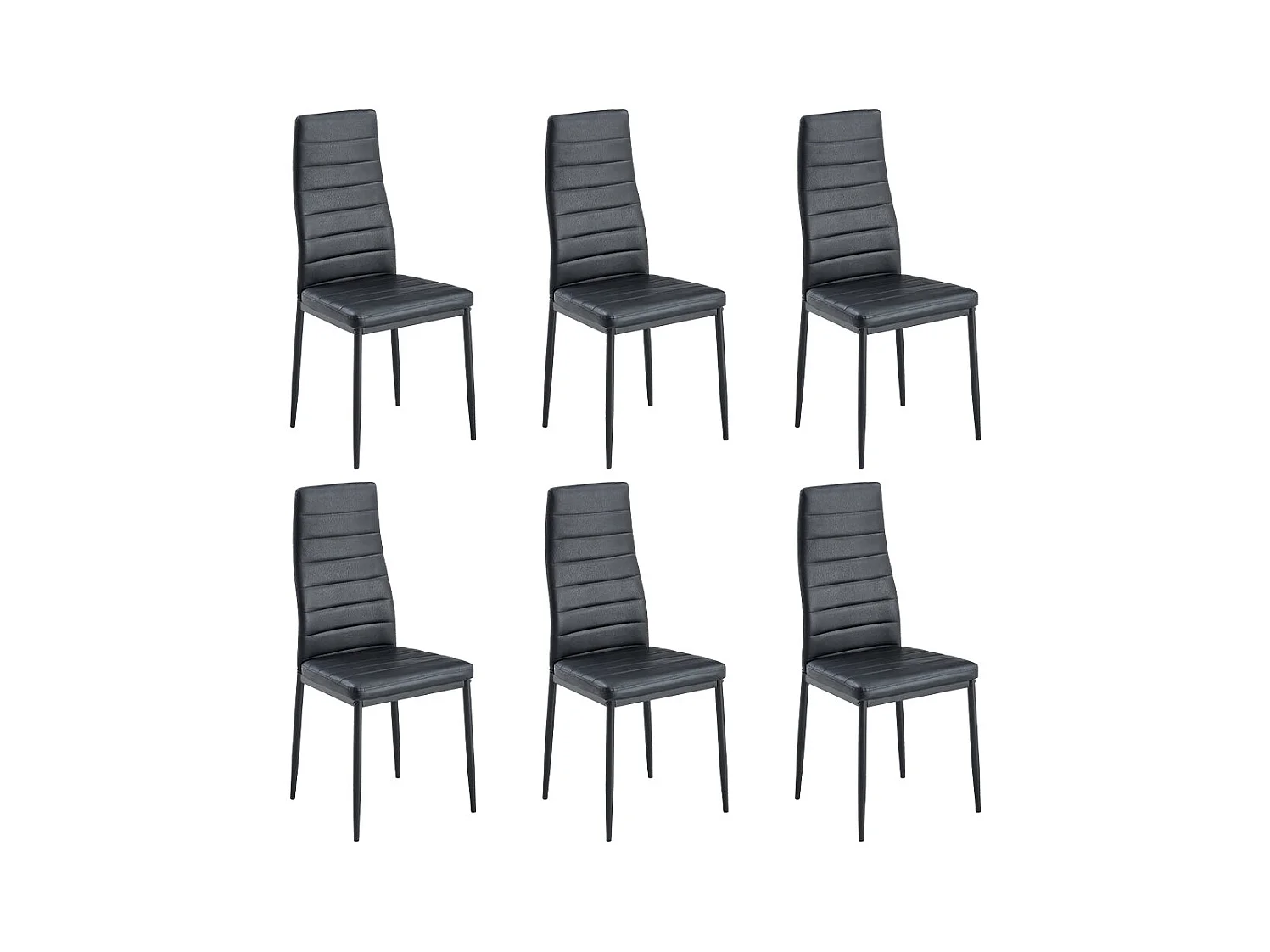 Lot de 6 Chaises de Salle à Manger, Noir