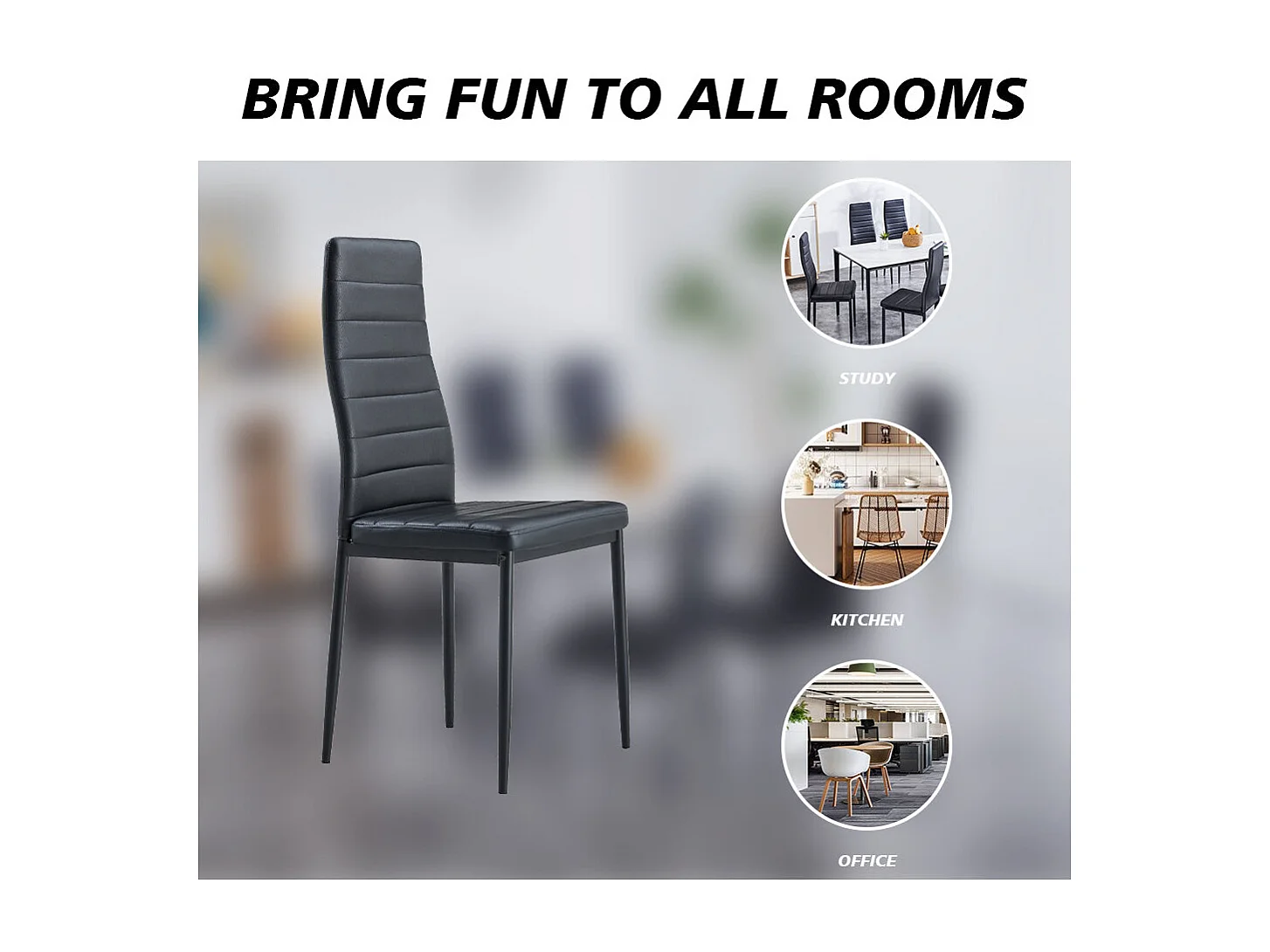 Lot de 6 Chaises de Salle à Manger, Noir