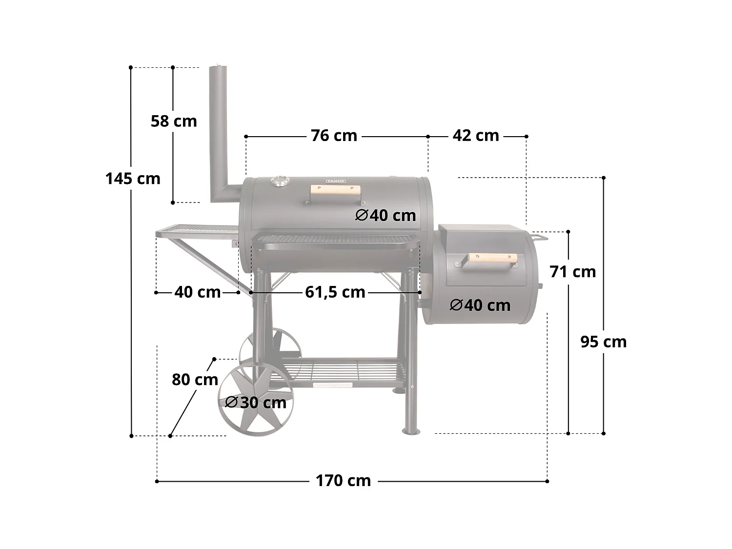 SMOKER YUMA Holzkohlegrill Schwarz