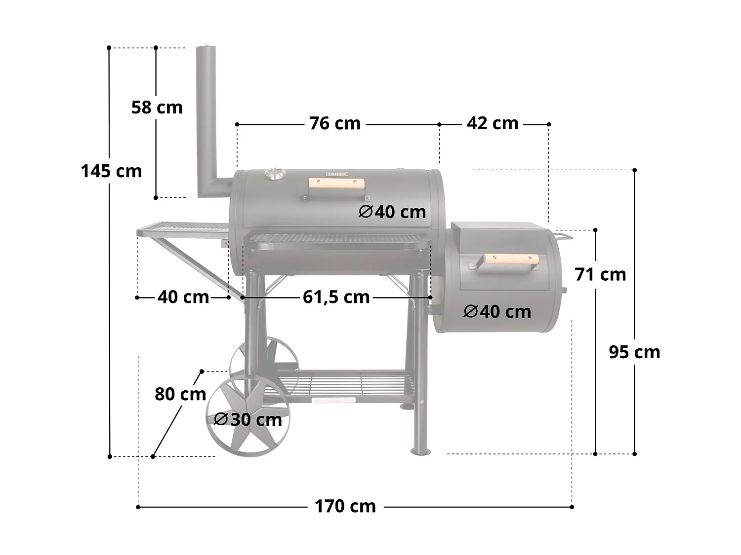 Fumoir massif BBQ BARBECUE grill au charbon de bois 90KG