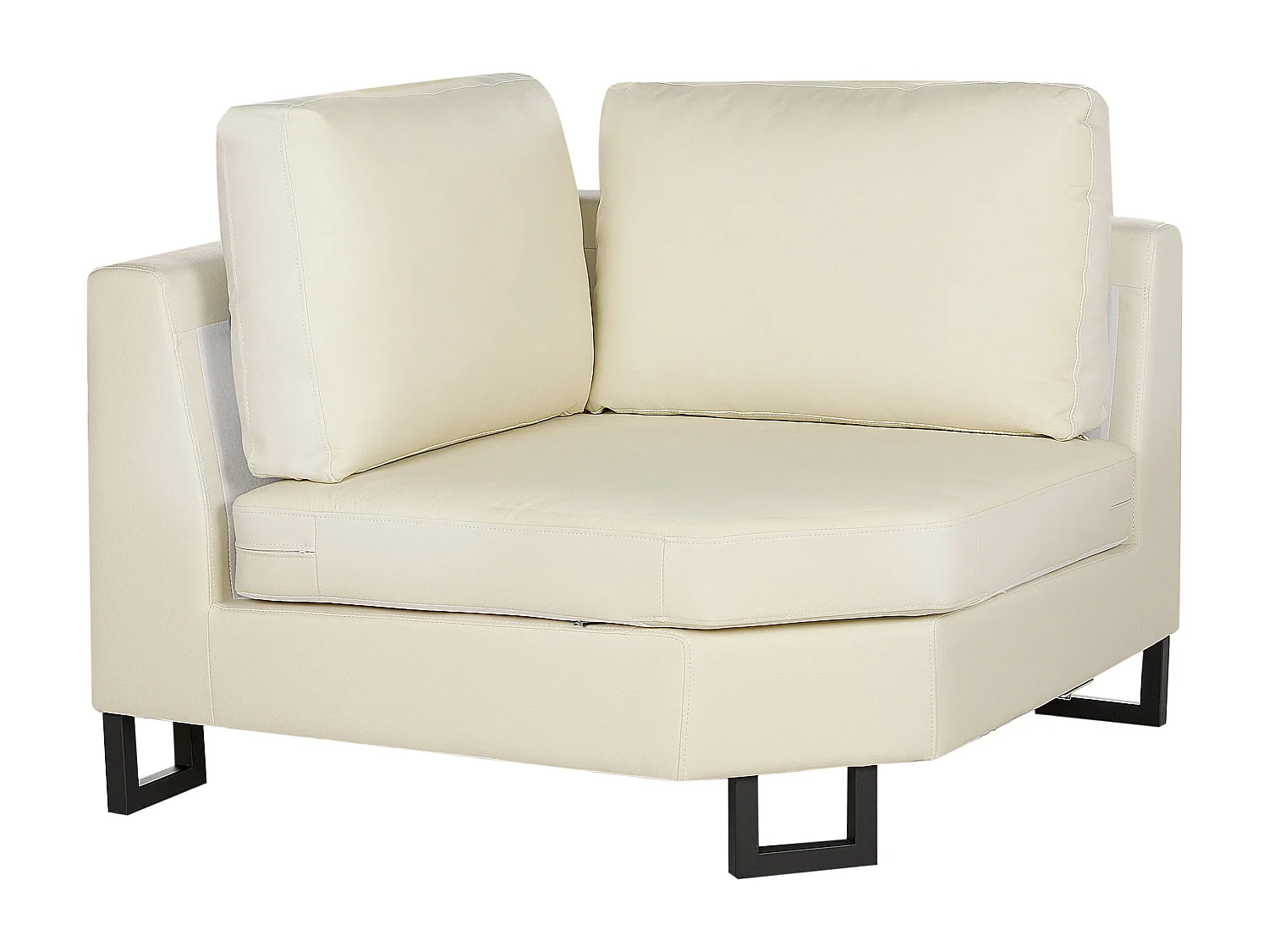 Canapé d'angle STOCKHOLM Cuir Crème 6 places Côté gauche